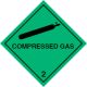 Compressed Gas Sticker - HS CODE - 	39191099	  C.O.O. - 	GB